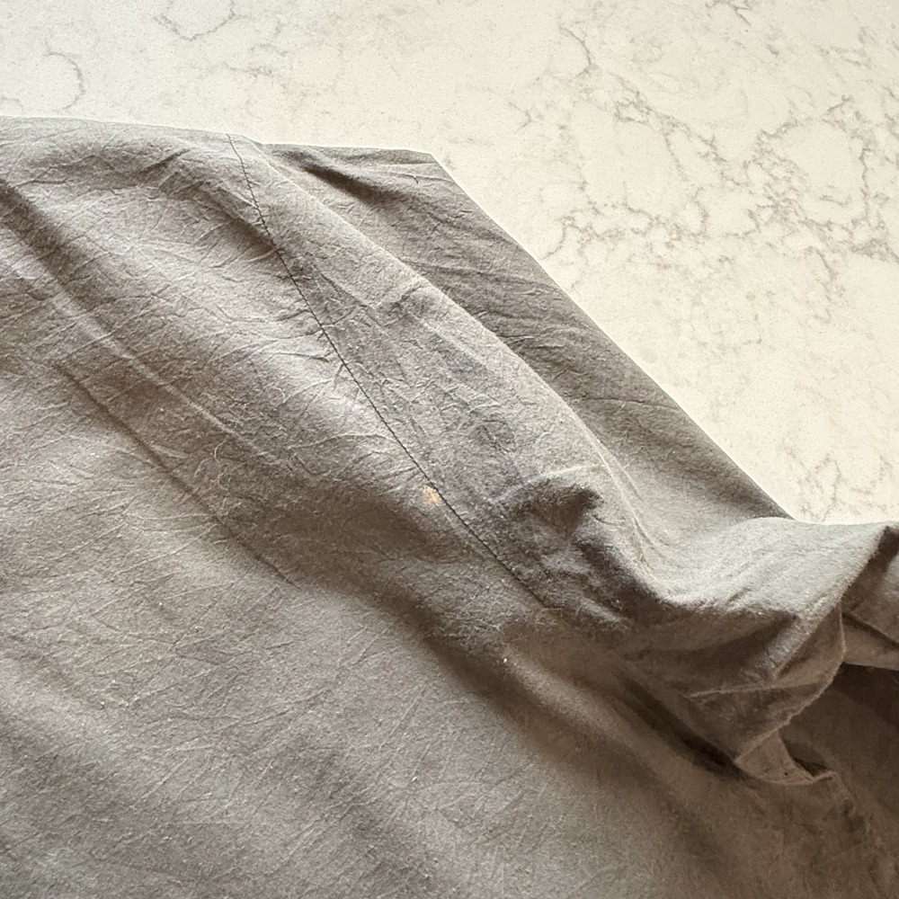 Eileen Fisher 100% Cotton Button Up Tunic Shirt Large Charcoal Gray - Picture 5 of 6